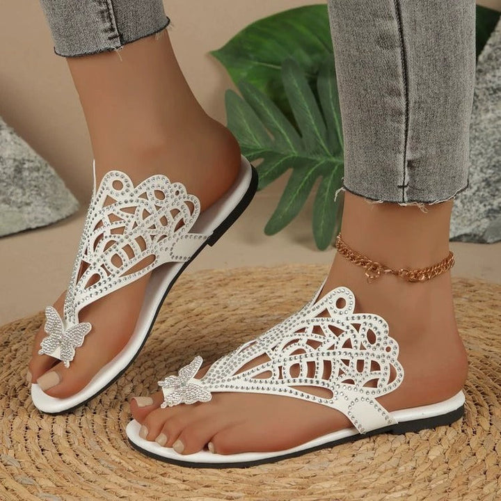 Rosalia - Stylische Ledersandale mit Schmetterlingsbezug