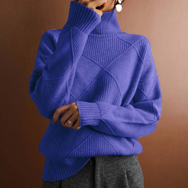 Jorinde - Hoher Hals Gestrickt Pullover