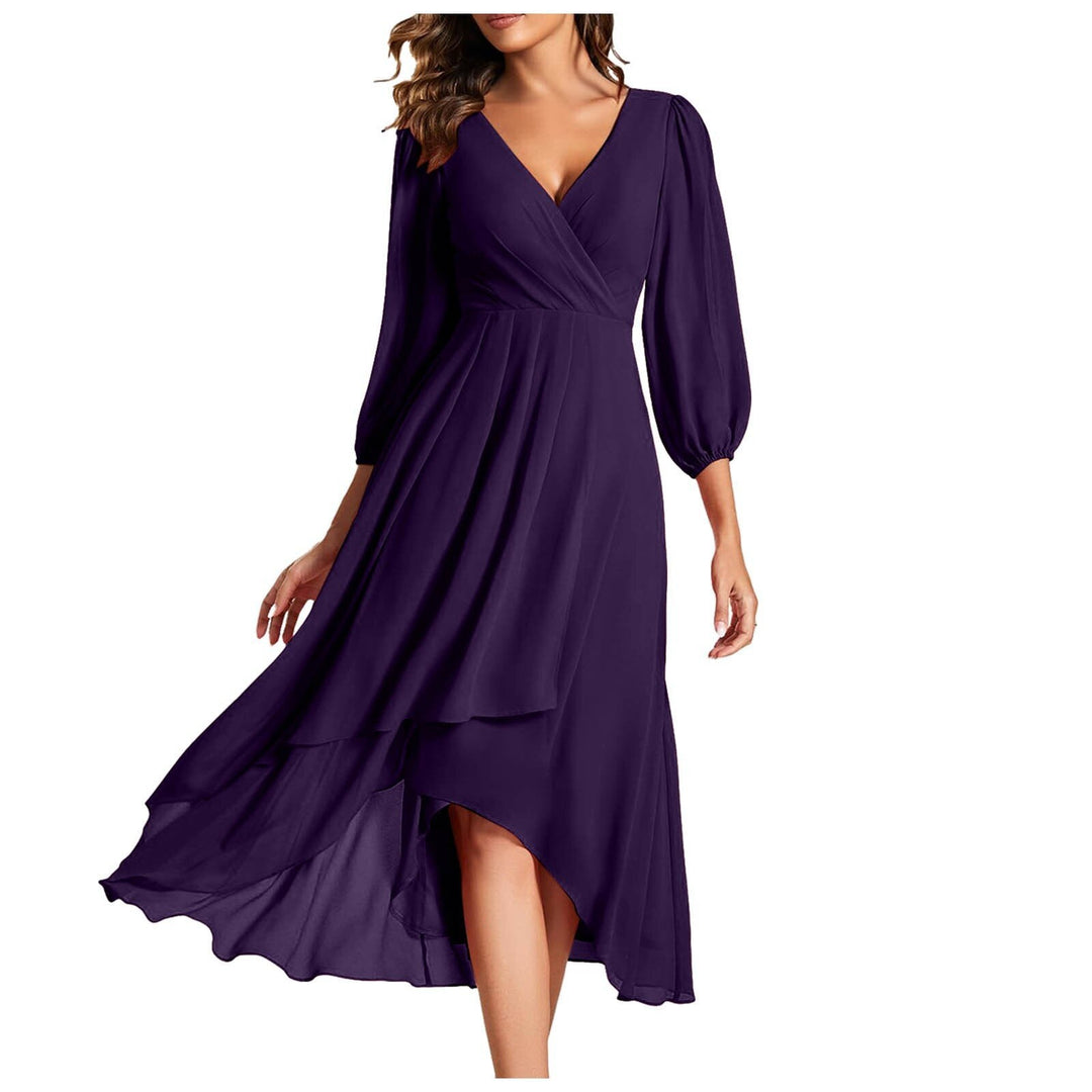 Laia – Langärmliges Kleid Mit V Ausschnitt