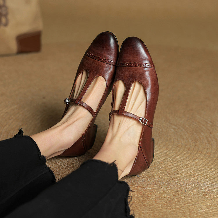 Reiten – Elegante Lederballerinas mit T-Riemchen