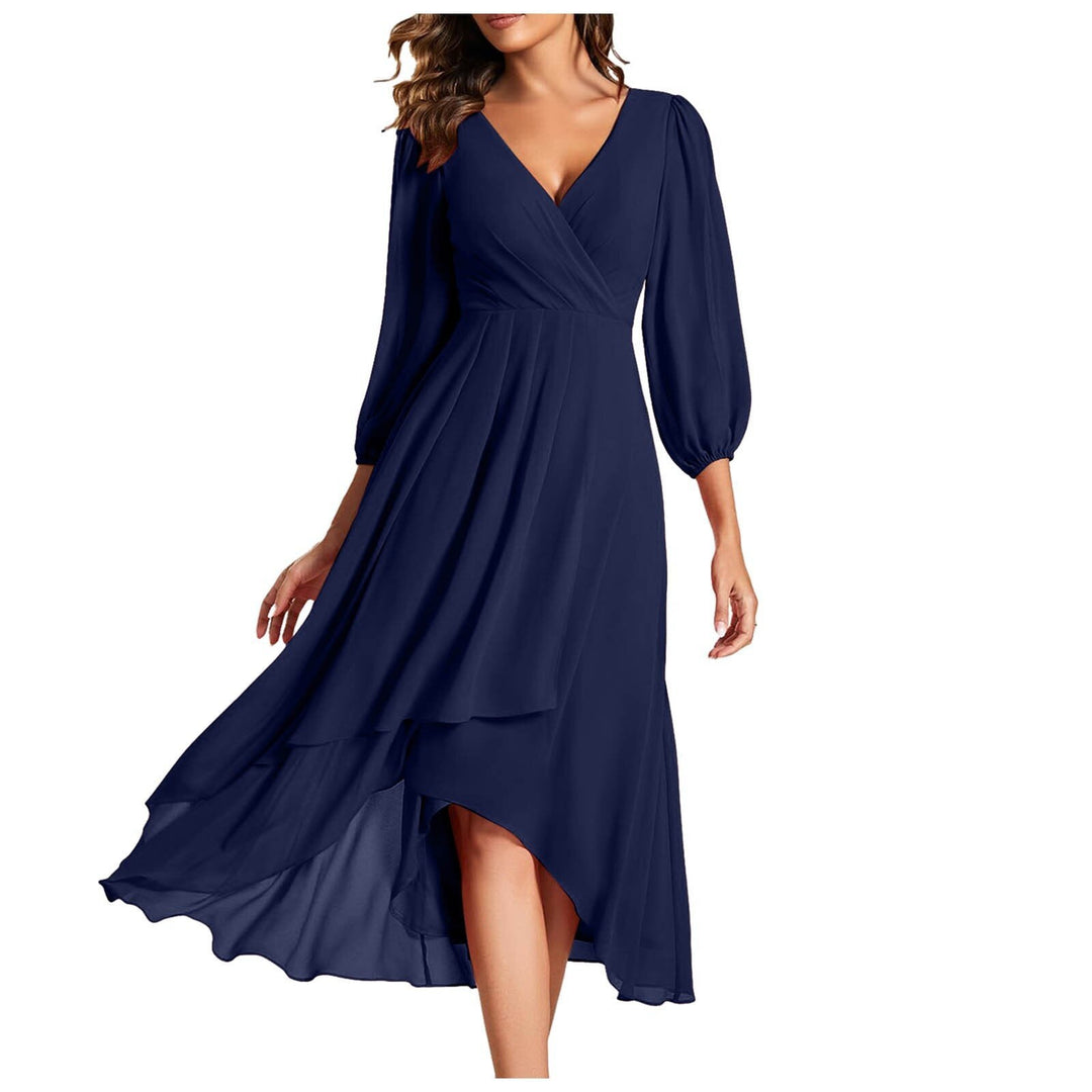 Laia – Langärmliges Kleid Mit V Ausschnitt