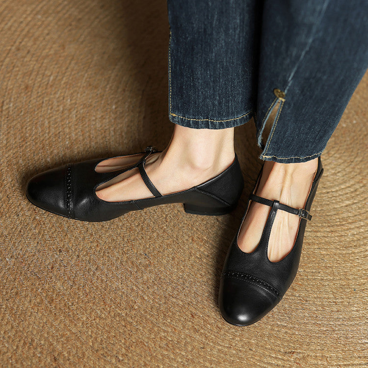 Reiten – Elegante Lederballerinas mit T-Riemchen