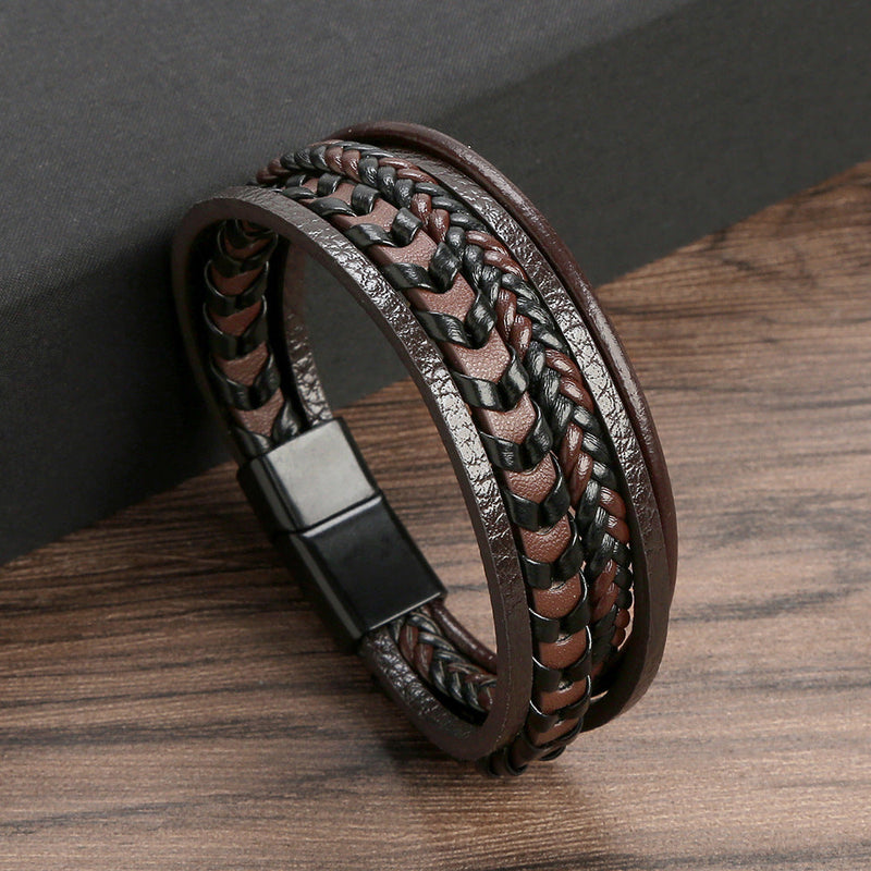 RuneCraft – Geflochtenes Wikinger Armband aus Leder