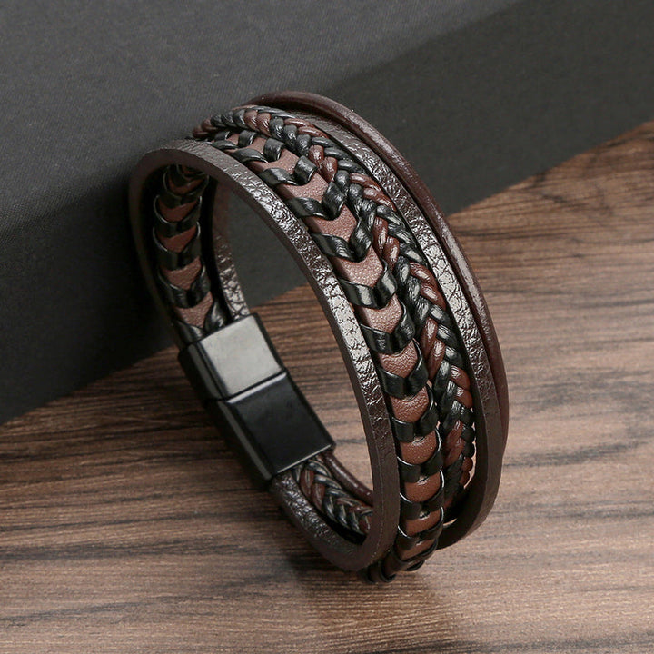 RuneCraft – Geflochtenes Wikinger Armband aus Leder