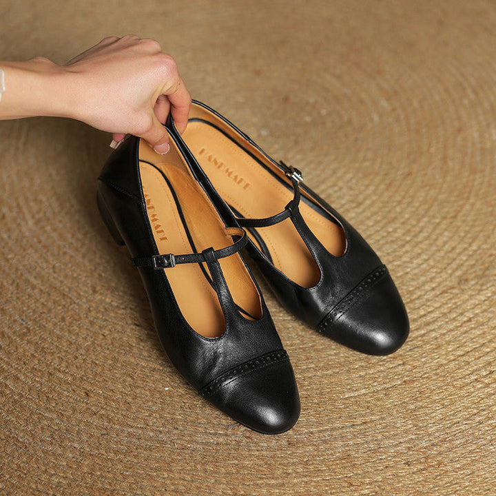 Reiten – Elegante Lederballerinas mit T-Riemchen