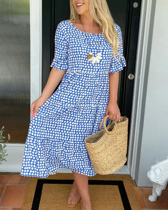 Mariam - Midikleid Mit Gerafften Ärmeln
