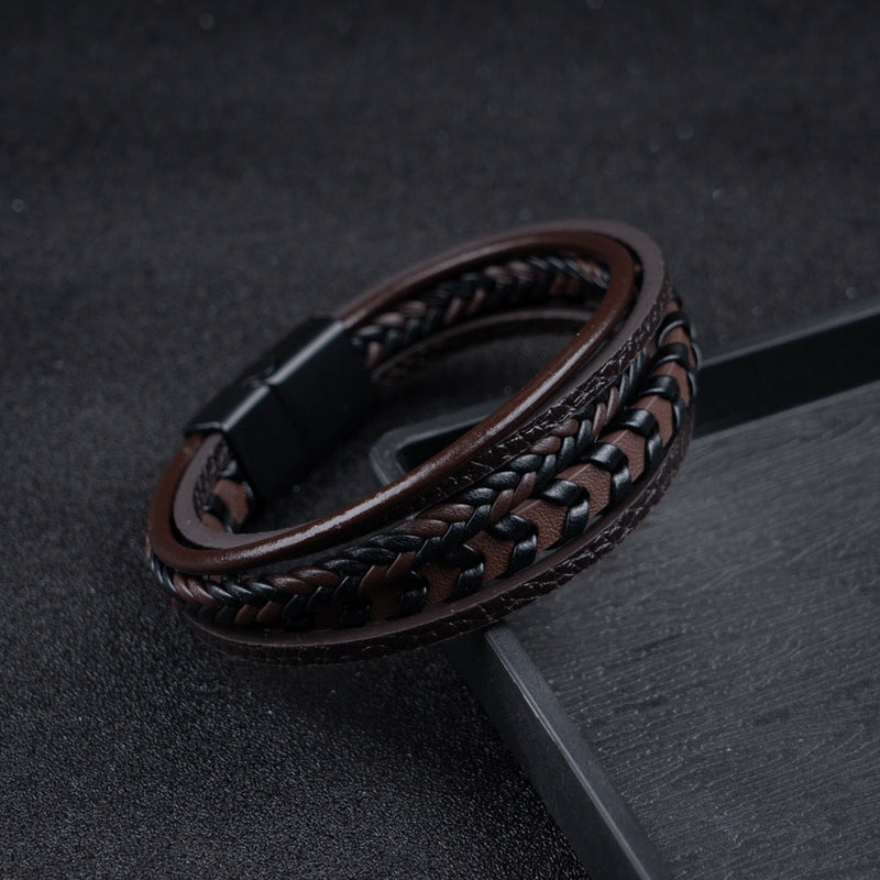 RuneCraft – Geflochtenes Wikinger Armband aus Leder