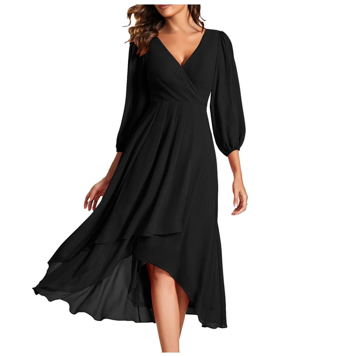 Laia – Langärmliges Kleid Mit V Ausschnitt