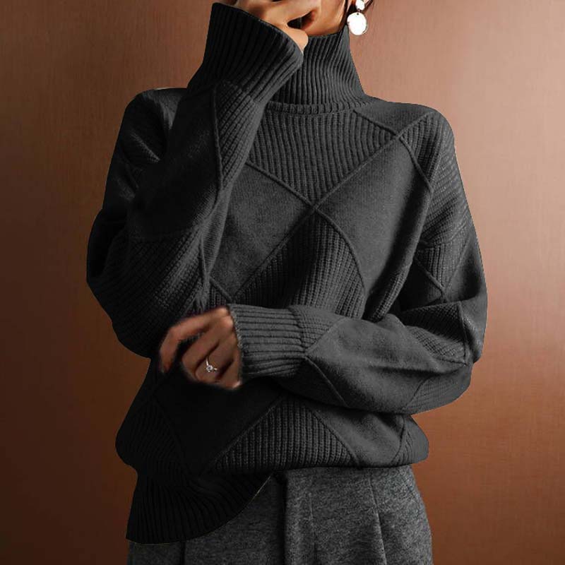 Jorinde - Hoher Hals Gestrickt Pullover