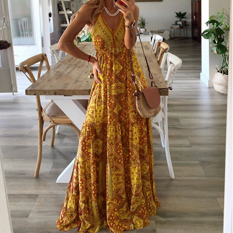 Taniaa – Maxikleid Mit V-Ausschnitt