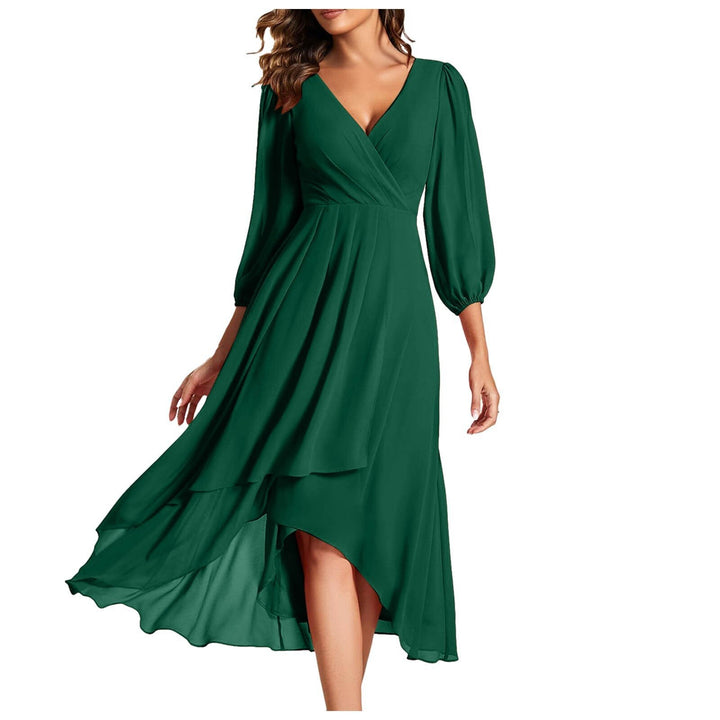 Laia – Langärmliges Kleid Mit V Ausschnitt