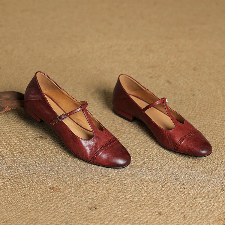 Reiten – Elegante Lederballerinas mit T-Riemchen