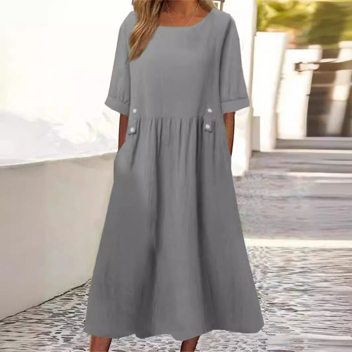 Norina – Sommerliches Baumwolle und Leinen Kleid