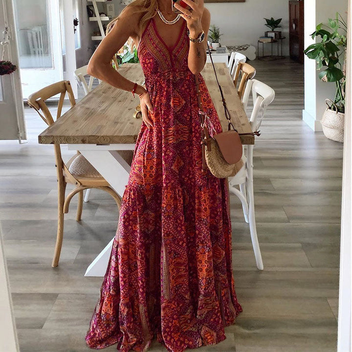 Taniaa – Maxikleid Mit V-Ausschnitt