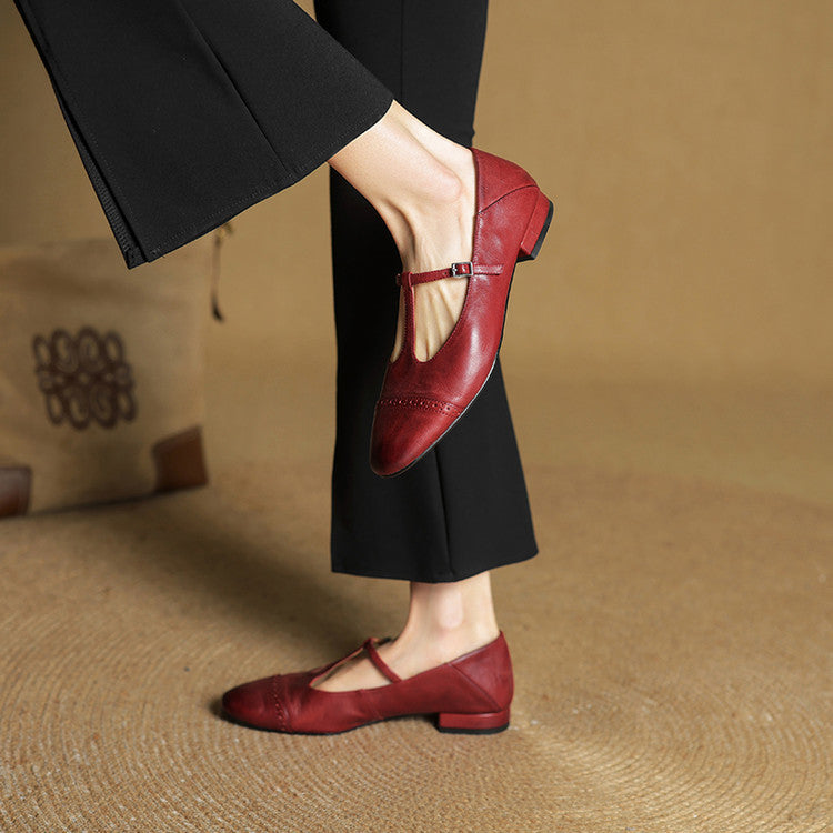 Reiten – Elegante Lederballerinas mit T-Riemchen