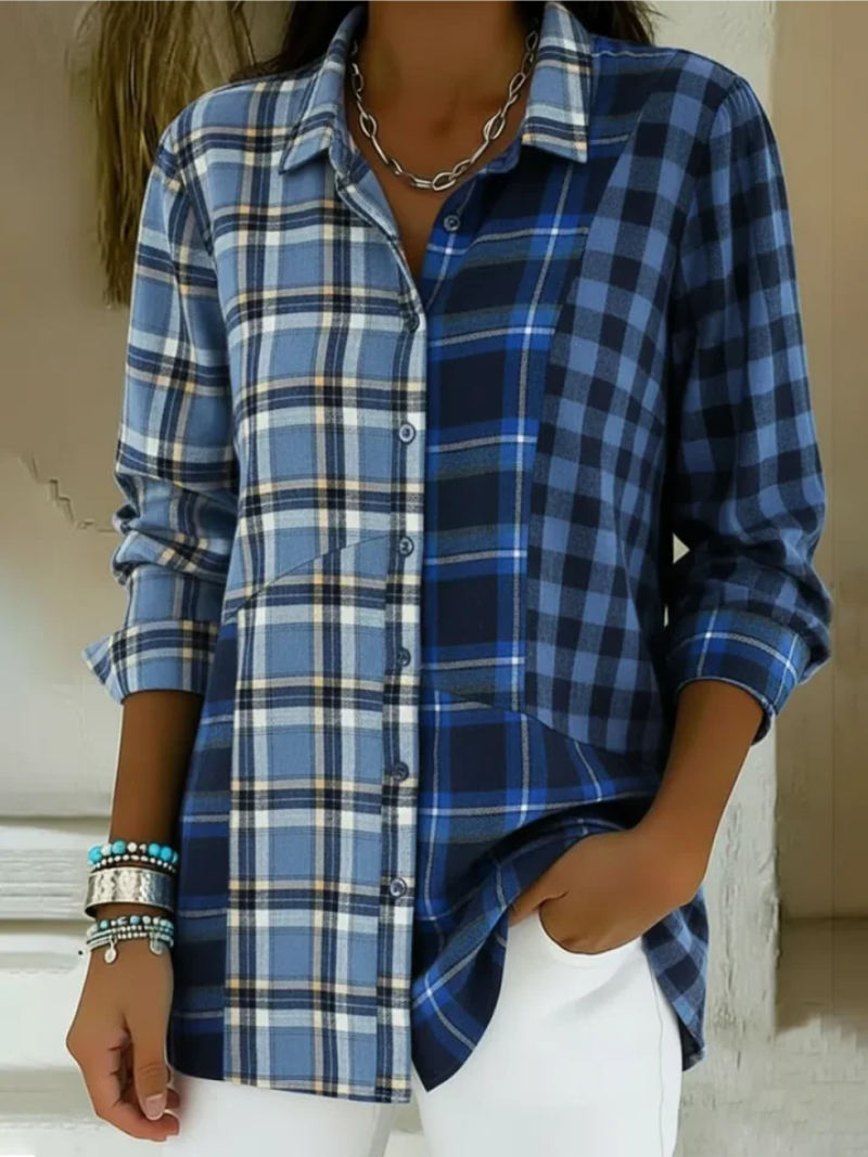 Camren – Langarm Bluse Mit Karomuster