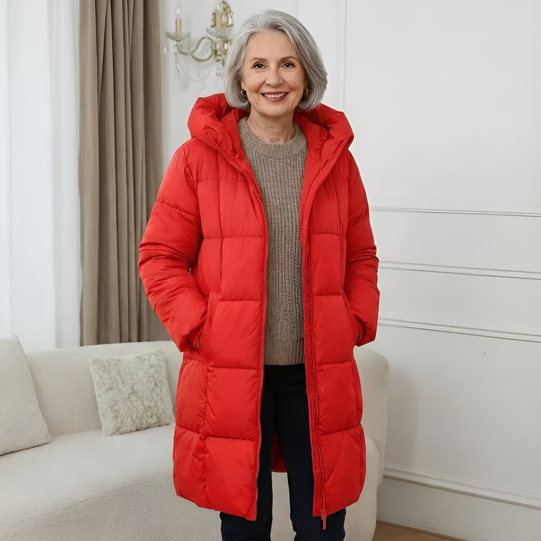 Eponina – Lange, Wattierte Jacke Mit Kapuze