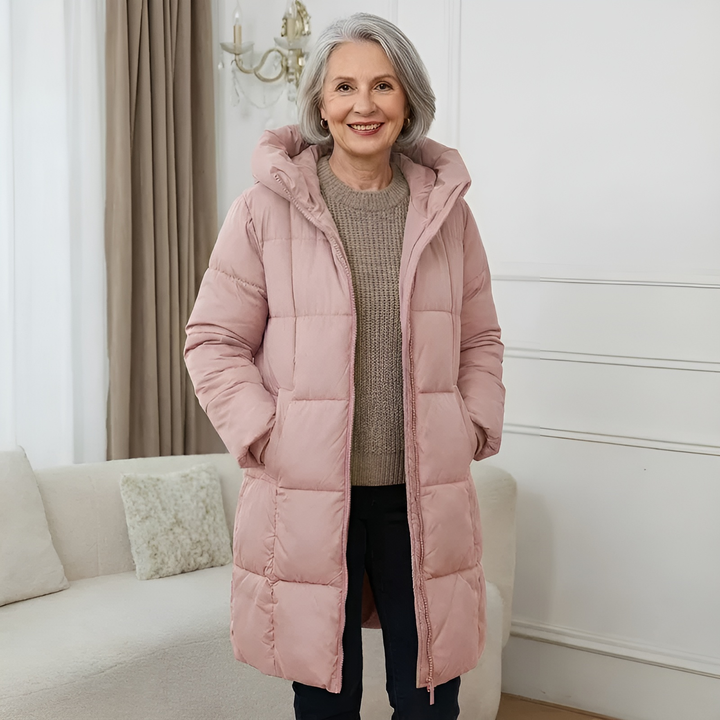 Eponina – Lange, Wattierte Jacke Mit Kapuze