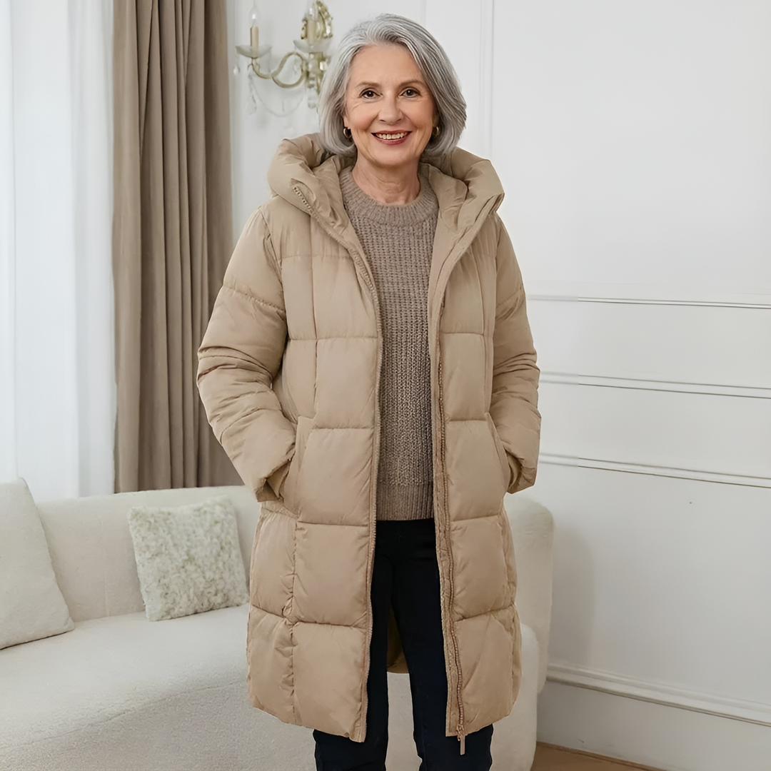 Eponina – Lange, Wattierte Jacke Mit Kapuze