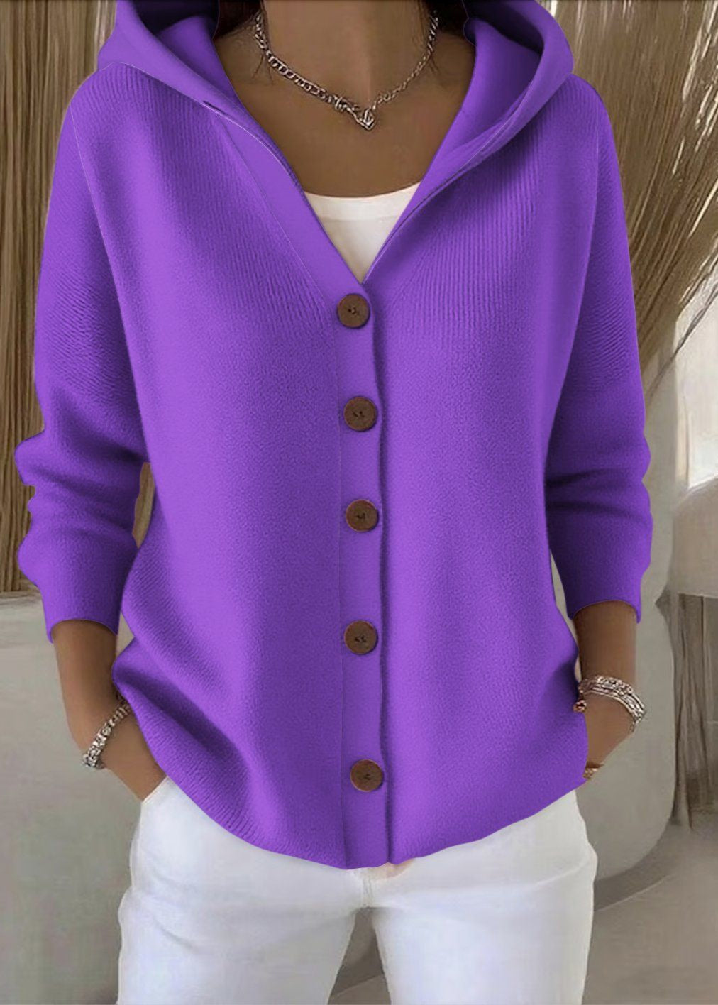 Kaley - Eleganter Strickjacke Mit Langen Ärmeln