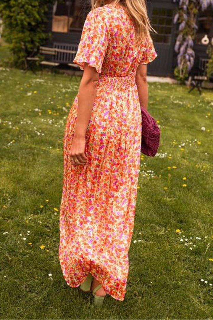 Capucine – Elegantes Langes Kleid Mit Blumen