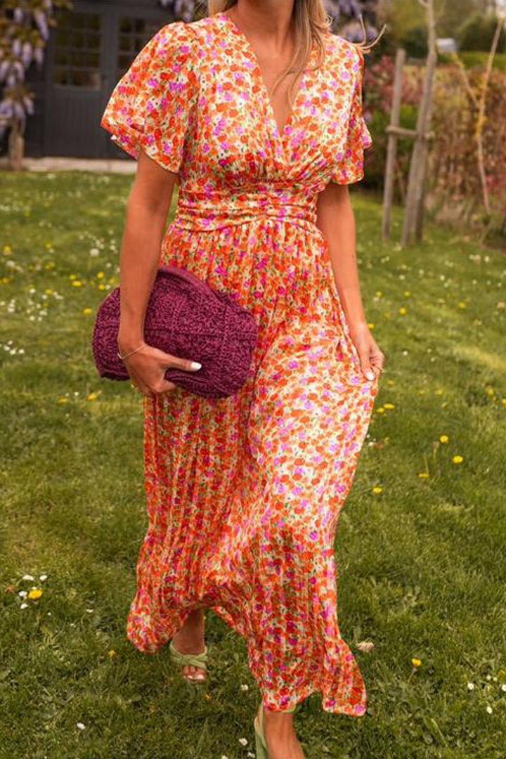 Capucine – Elegantes Langes Kleid Mit Blumen