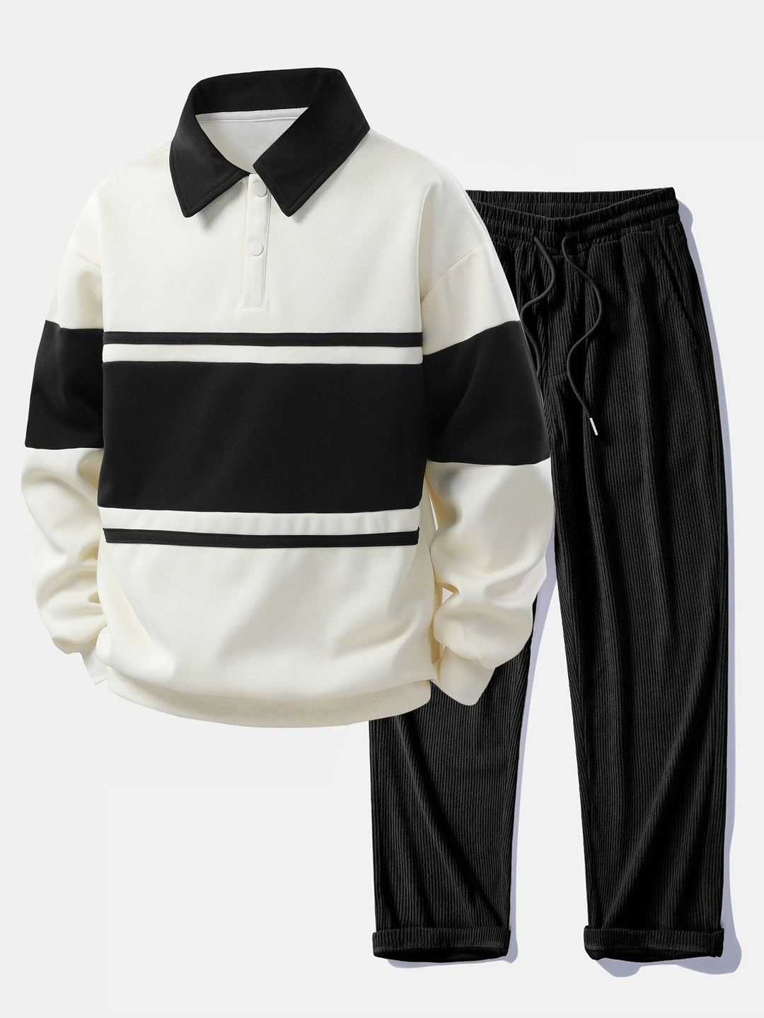 Jefro – Sweatshirt Mit Farbblock Und Cord Hose