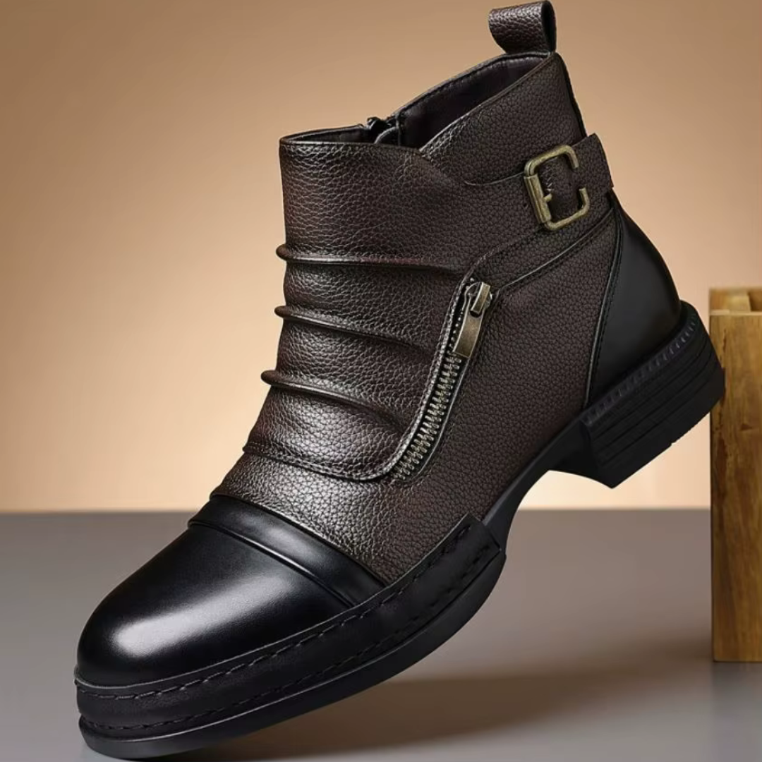 Kramer – Zweifarbige Leder Stiefeletten