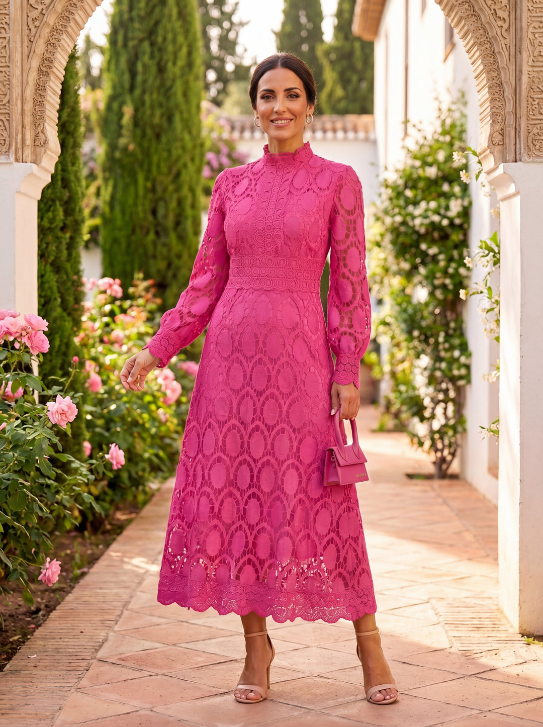 Maelle - Elegantes Langarm Kleid Aus Spitze