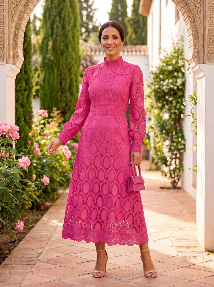 Maelle - Elegantes Langarm Kleid Aus Spitze