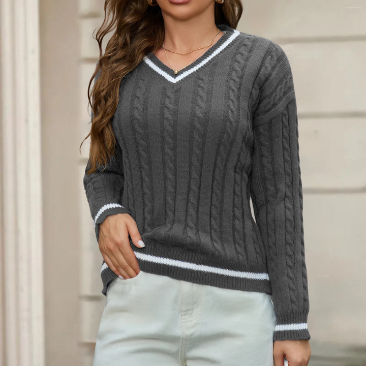 Noelle – Langarm Pullover mit V-Ausschnitt