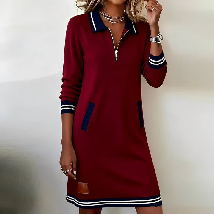 Keshara - Schickes Baumwoll Kleid Mit langen Ärmeln