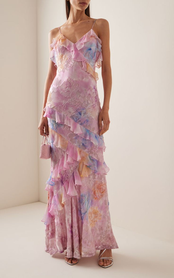 Latonya - Licht Kleid Mit Rüschen