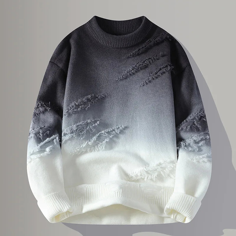 Jindrich – Langärmeliger Pullover Mit Ausgefransten Schatten