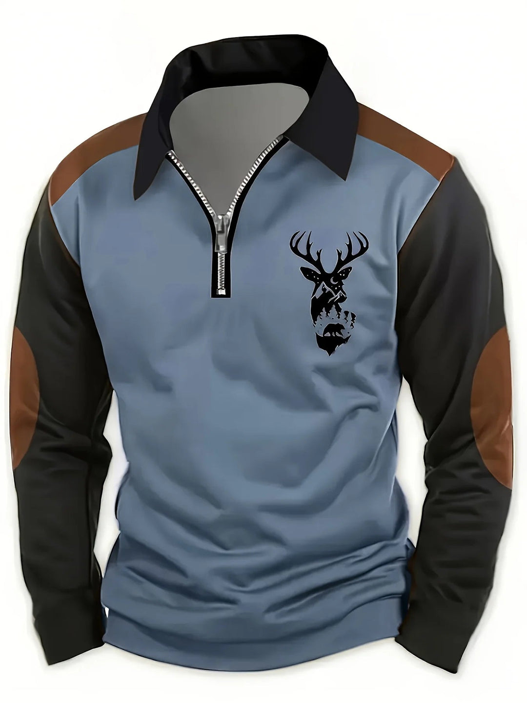 Georges – Hirschkopf Drucken Und Polo Hemd Mit Reißverschluss