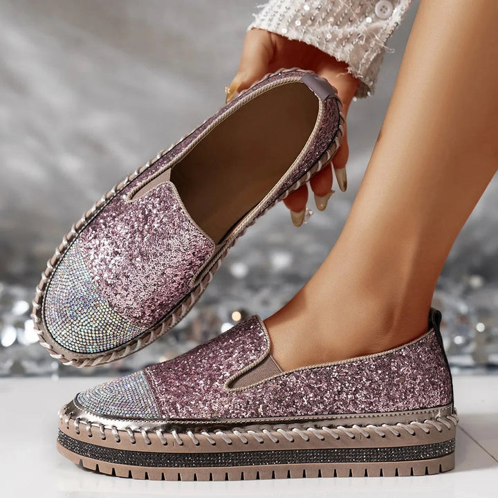 Lizka – Plateau Loafer Mit Glitzer Und Strass