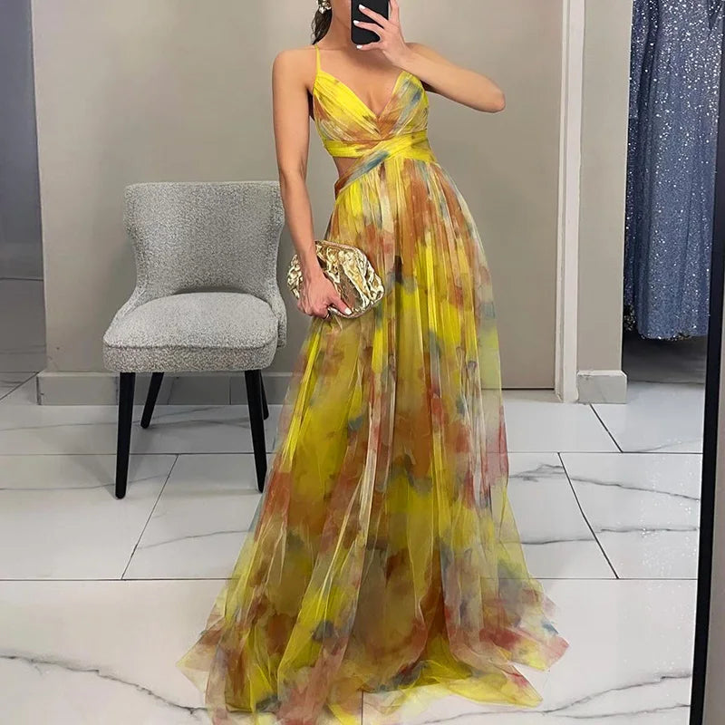 Guoda - Bezauberndes Maxi Kleid Mit Blumenmuster