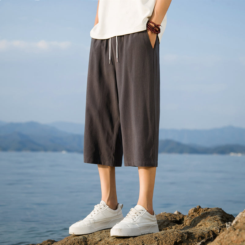 Nelson – Elegante Kurze Hose Aus Baumwollleinen