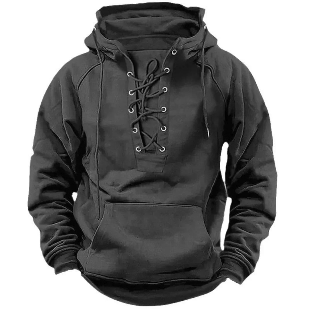 Ronan – Lässiger Kapuzenpullover Mit Schnürung Und Langen Ärmeln