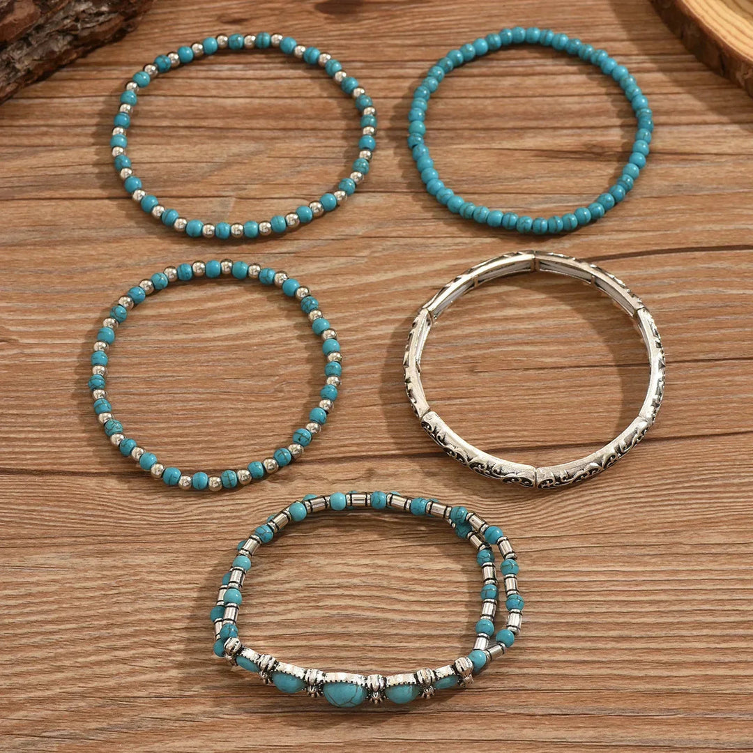 Nilay – Türkisfarbene Armbänder im Boho-Stil