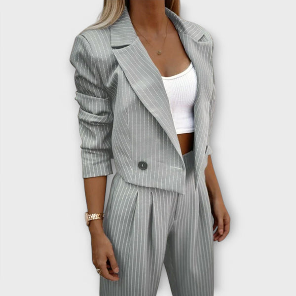 Narya – Elegante Gestreifte Set mit Jacke und Hose