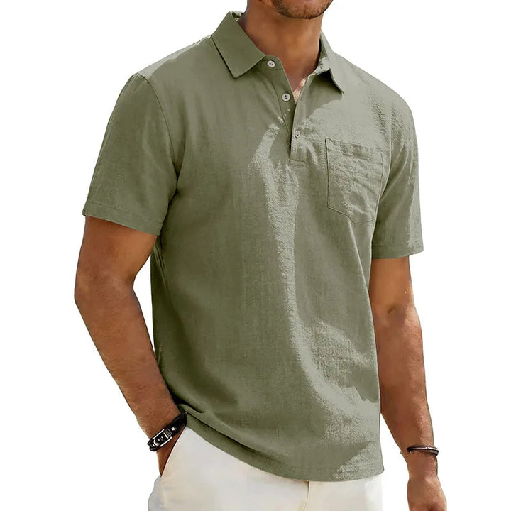 Josef - Leinen-Poloshirt Mit Kurzen Ärmeln