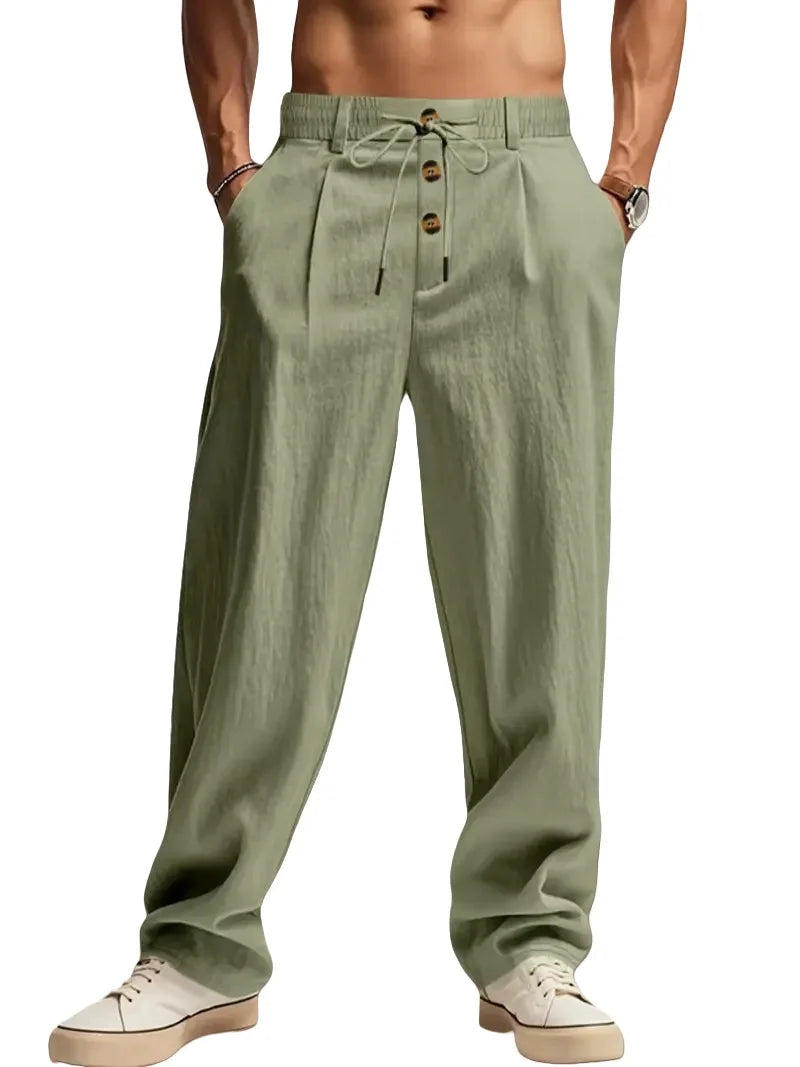 Gencio - Lässige Leinen Hose