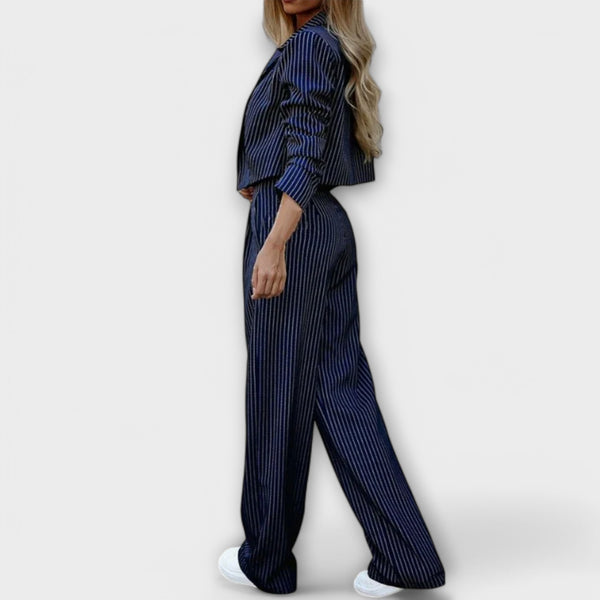 Narya – Elegante Gestreifte Set mit Jacke und Hose