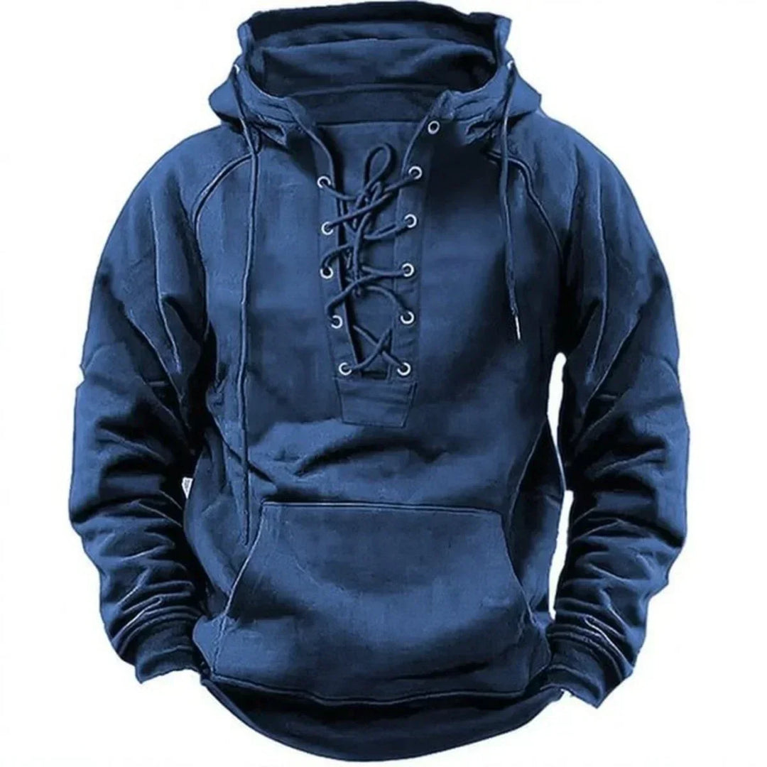 Ronan – Lässiger Kapuzenpullover Mit Schnürung Und Langen Ärmeln
