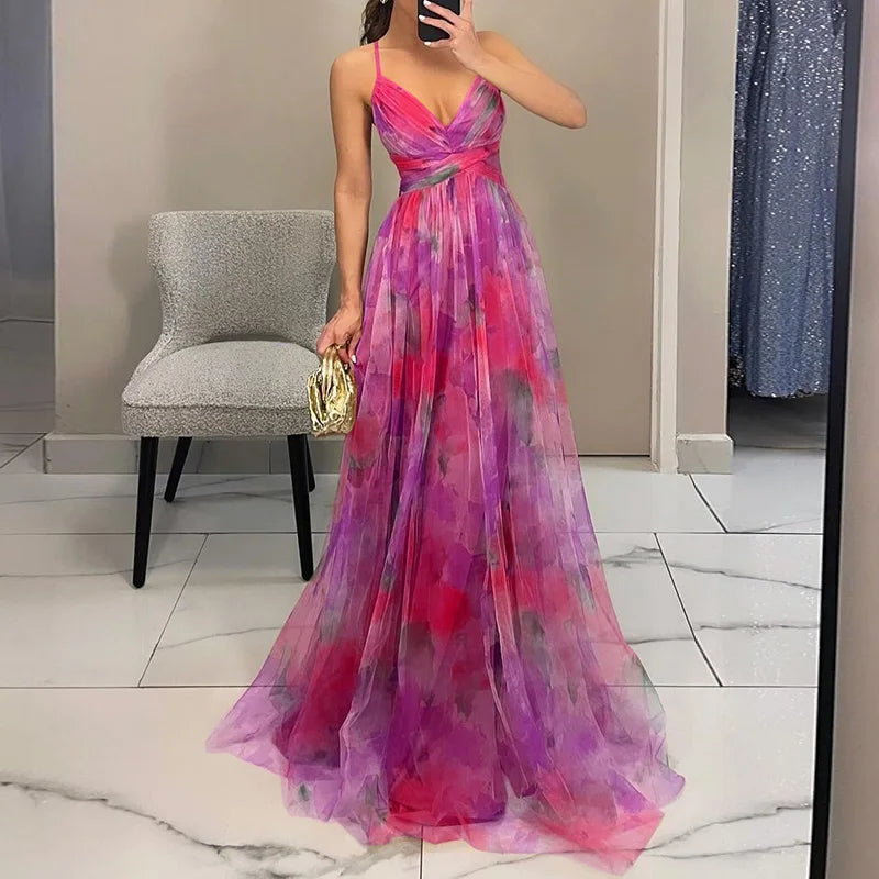 Guoda - Bezauberndes Maxi Kleid Mit Blumenmuster
