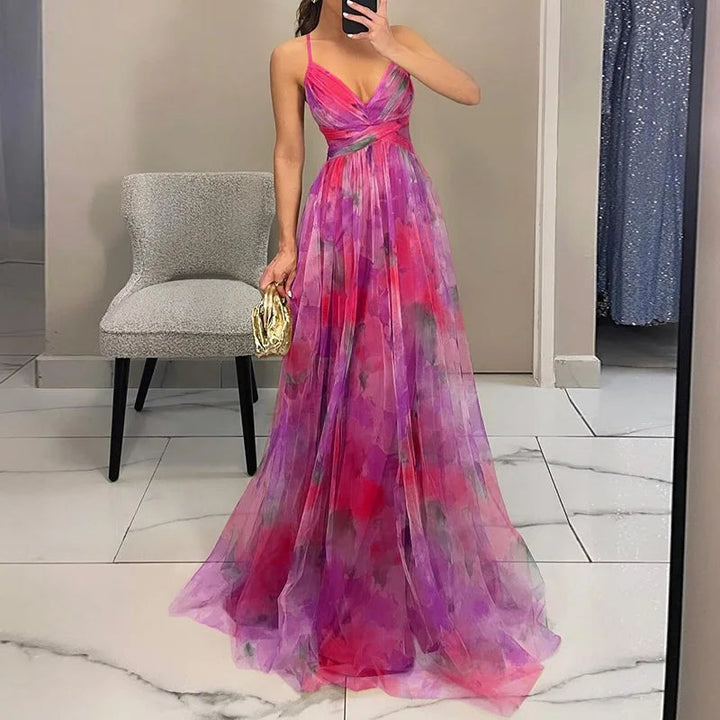Guoda - Bezauberndes Maxi Kleid Mit Blumenmuster