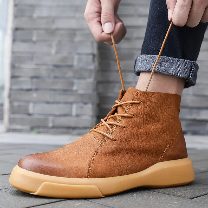 Avishai – Lederstiefel Mit Schnürung
