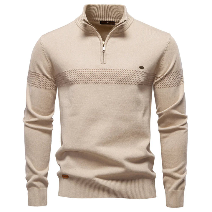 Amitai - Klassischer Strick Pullover Mit Halbem Reißverschluss