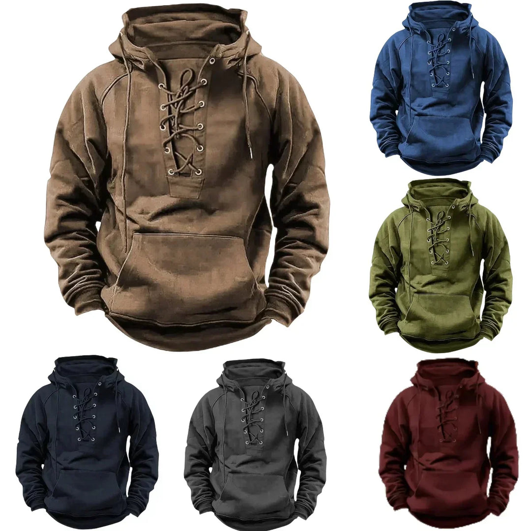 Ronan – Lässiger Kapuzenpullover Mit Schnürung Und Langen Ärmeln